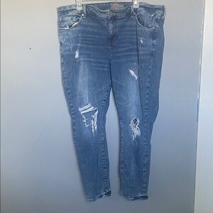 Torrid plus size 22 distressed boyfriend straight jeans normcore capsule casual